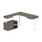 Bestar Bestar Viva 72W L-Shaped Standing Desk with Credenza in walnut grey 19850-35 - alternate 1